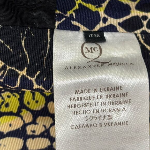 McQ by Iconic ALEXANDER MCQUEEN Luxury Chic Crocodile Print Layered Crop Top S - Picture 10 of 15